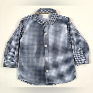 EDGEHILL COLLECTION Baby Boy’s Blue Gingham Plaid Casual Button Down‎ Size 18M